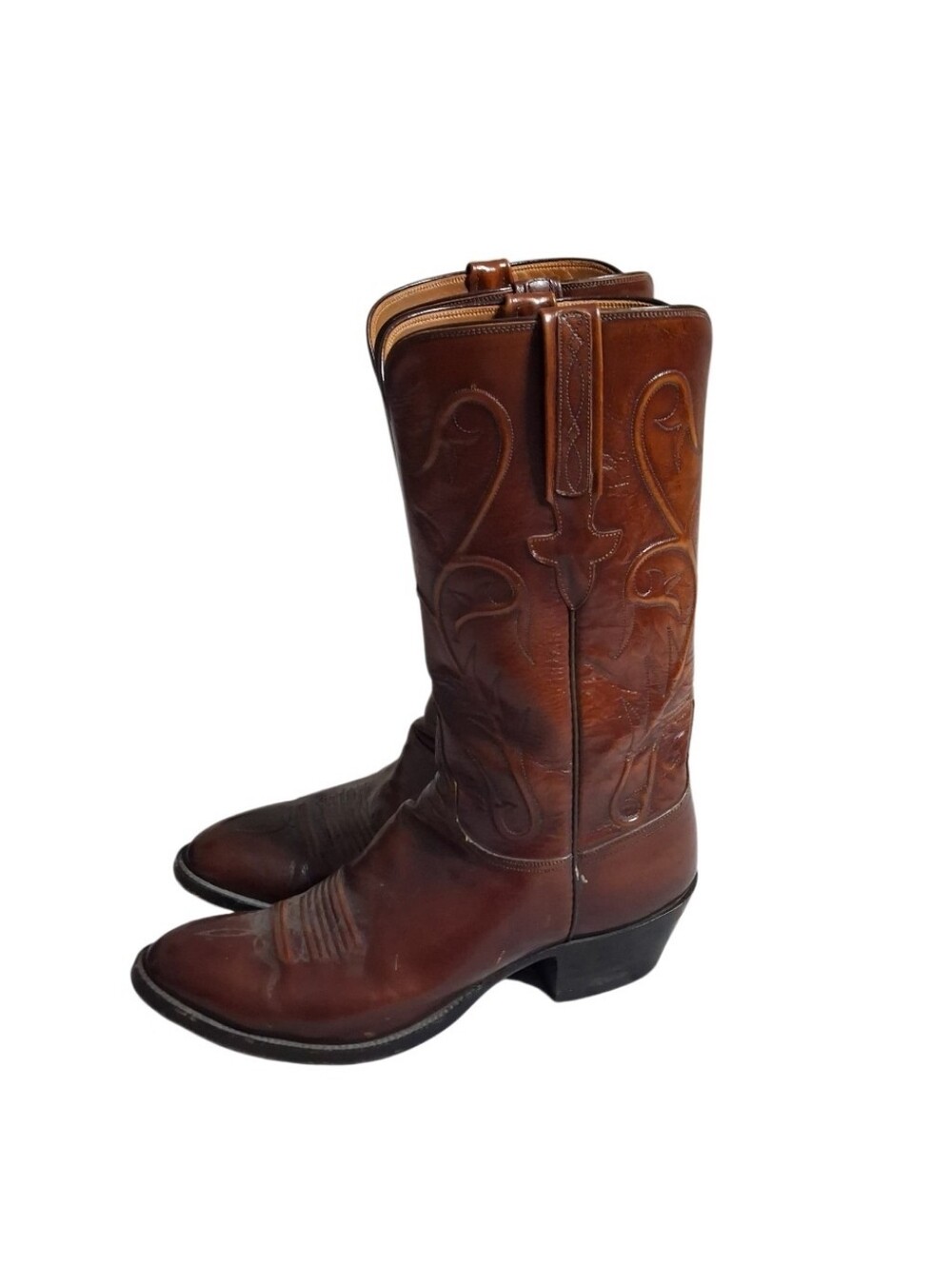 Vintage LUCHESSE Men Size 10D Cognac Brown Chorded Equestrian Shaft Santini Goat